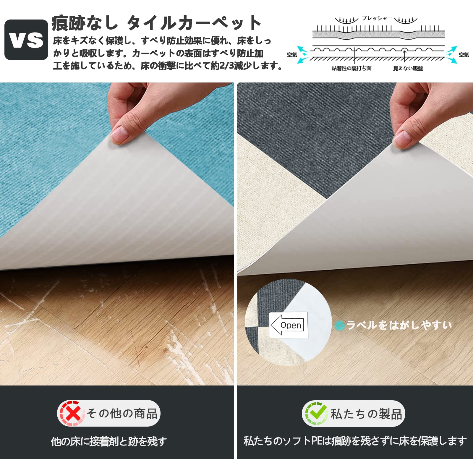 HUIJIE ジョイント マット 吸着 パズルマット 30x30cm 30枚 大 Amazon.co.jp: HUIJIE ジョイント マット 吸着 パズルマット 30x30cm